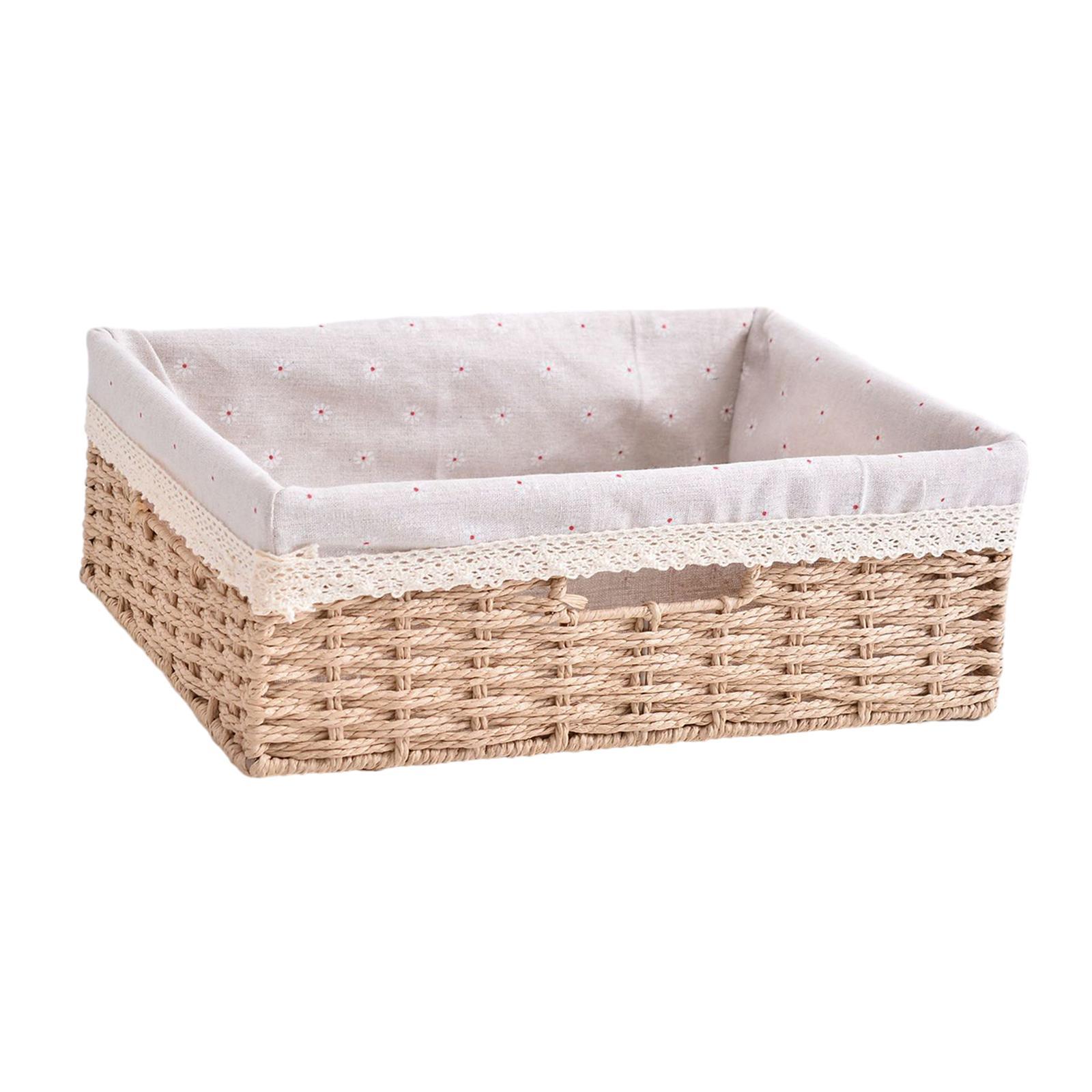 Handwoven Basket Storage Woven Basket, Fruit Basket, Desktop Organizer for Kitchen Closet Bathroom