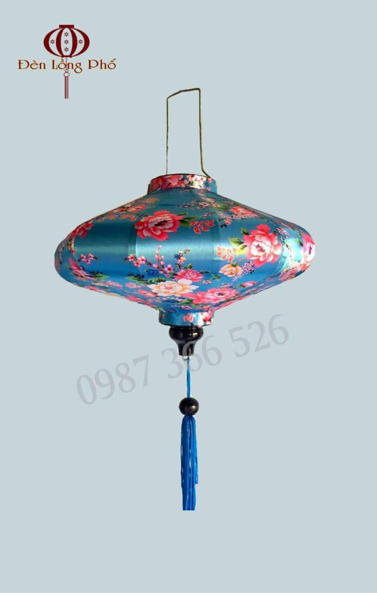 Đèn lồng kiểu đĩa bay chất liệu vải phi họa tiết 3D xuất xứ Hội An