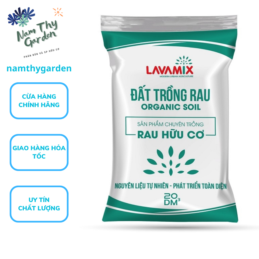 Đất trồng Rau Lavamix bao 20dm3 khoảng 9.5kg