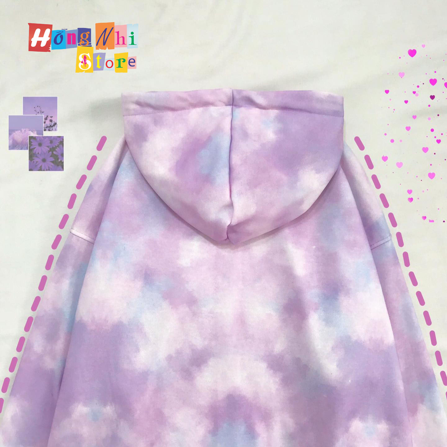 Áo Khoác Hoodie Zip 3D Oversize Ulzzang Unisex Loang Màu Tím Dáng Rộng - MM