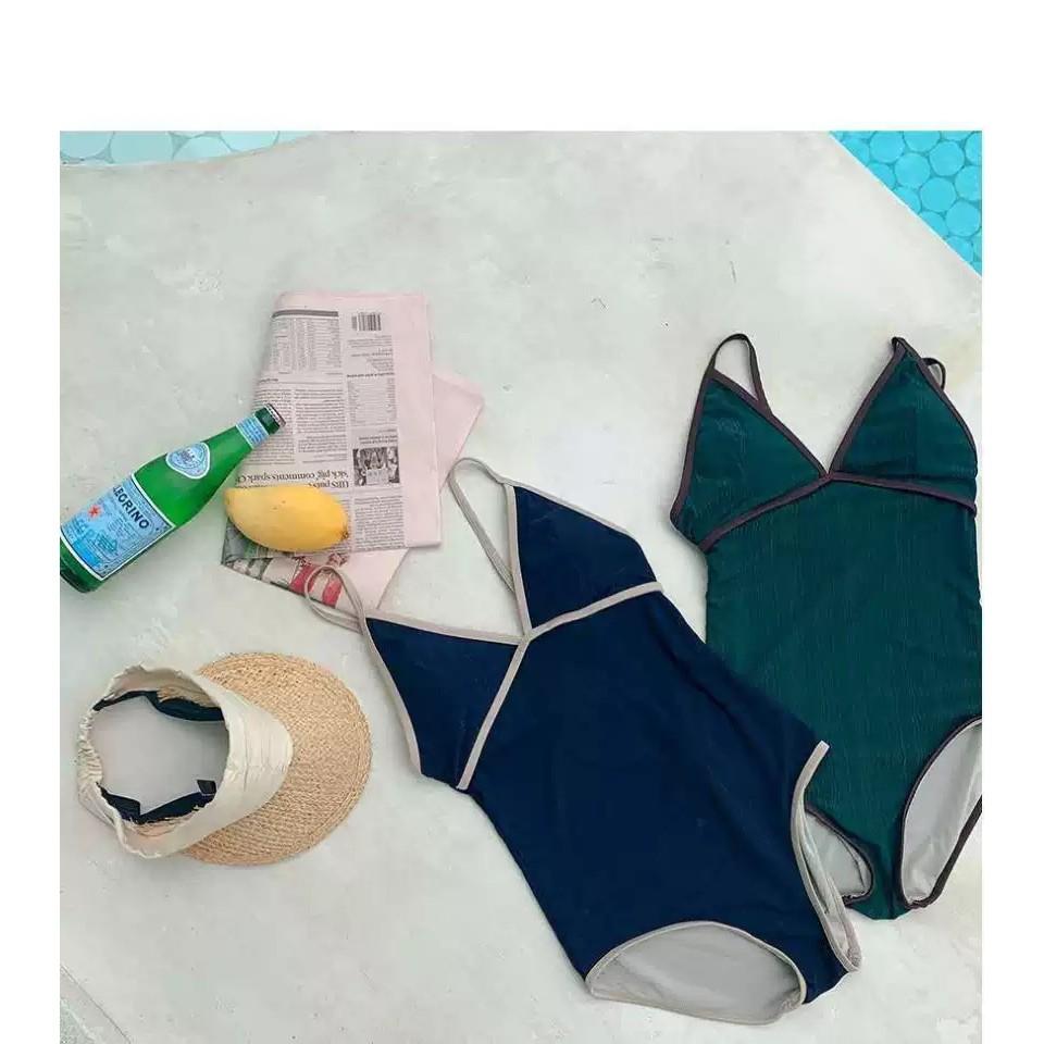 Bikini tắm biển một mảnh, cổ khoét chữ V -2090