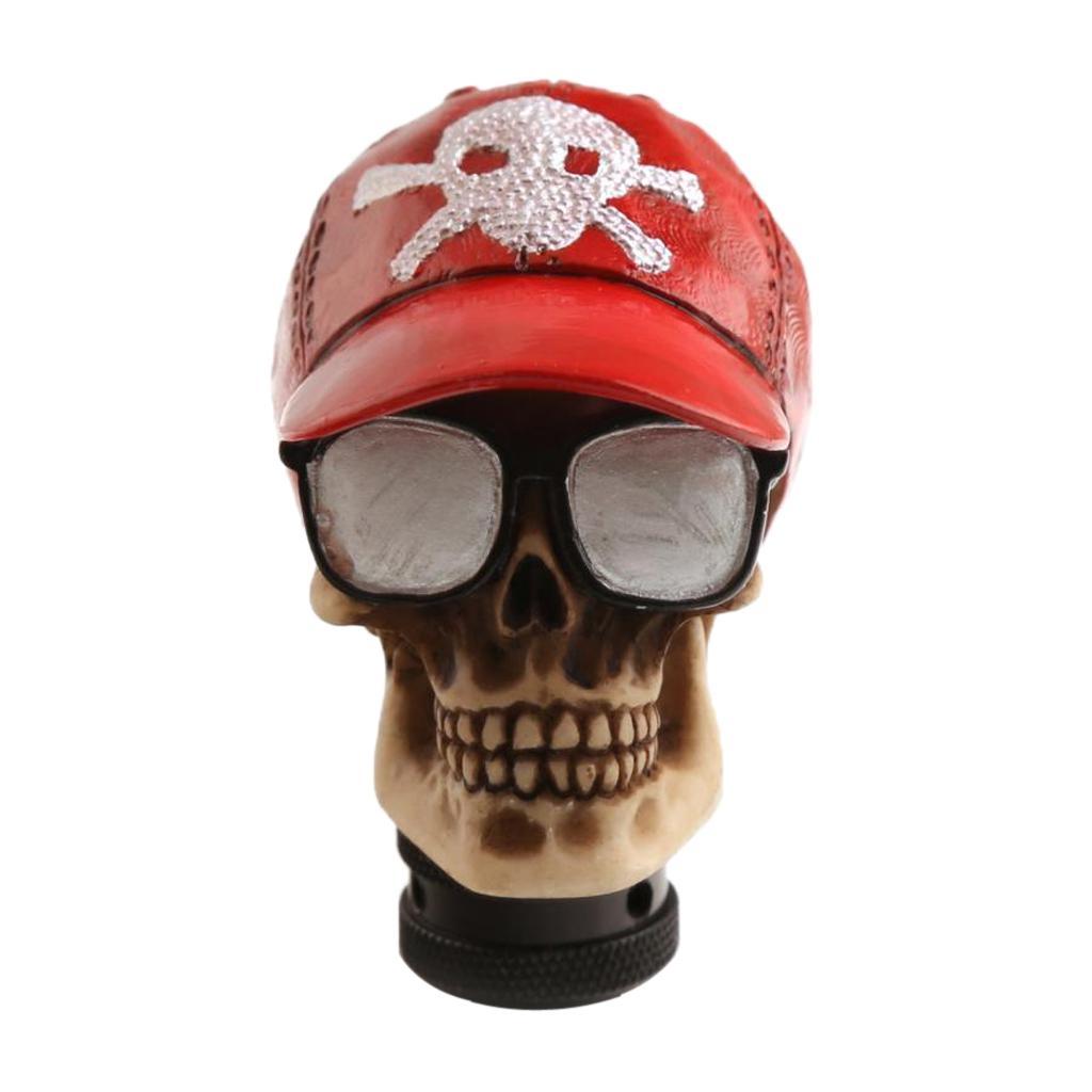 2 Pcs Universal Car Manual Gear Stick Shift Lever Skull Head Shifter Knob