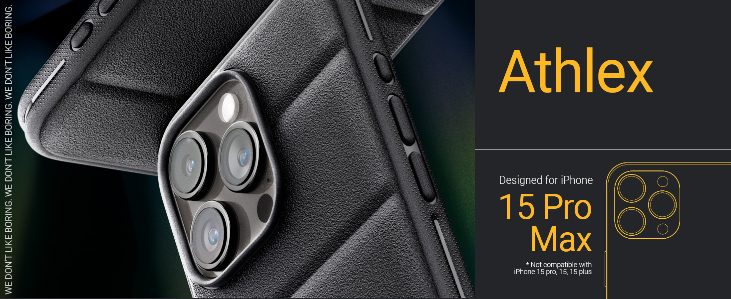 Ốp Lưng Spigen Caseology Athlex Active Black Dành Cho iPhone 15 Pro/ 15 Pro Max Phong Cách Thể Thao Hàng Chính Hãng