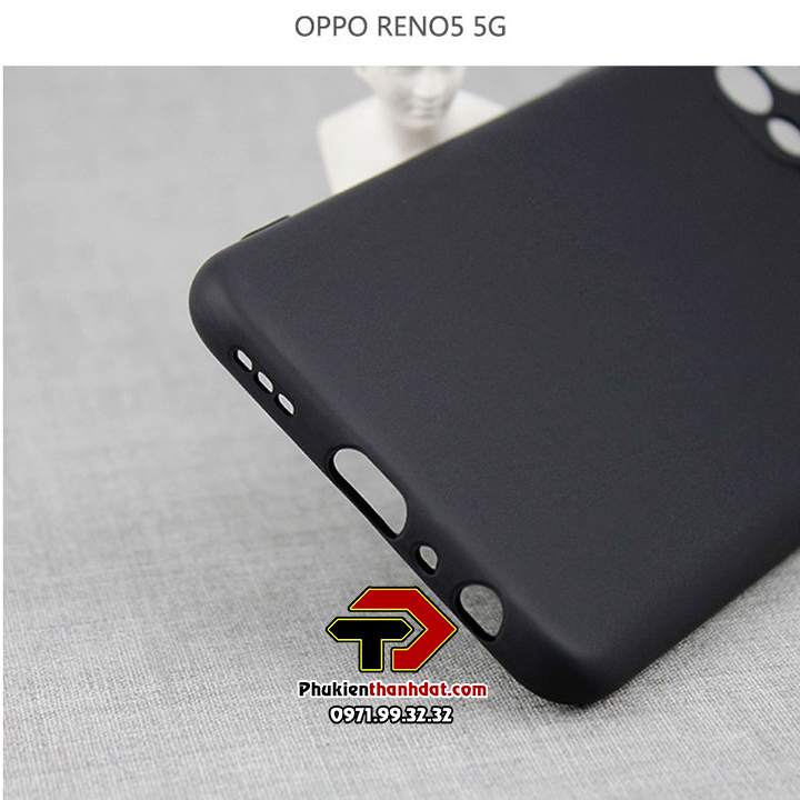 Ốp lưng dành cho OPPO Reno6 Z 5G, Reno5 5G dẻo màu đen bảo vệ camera sau