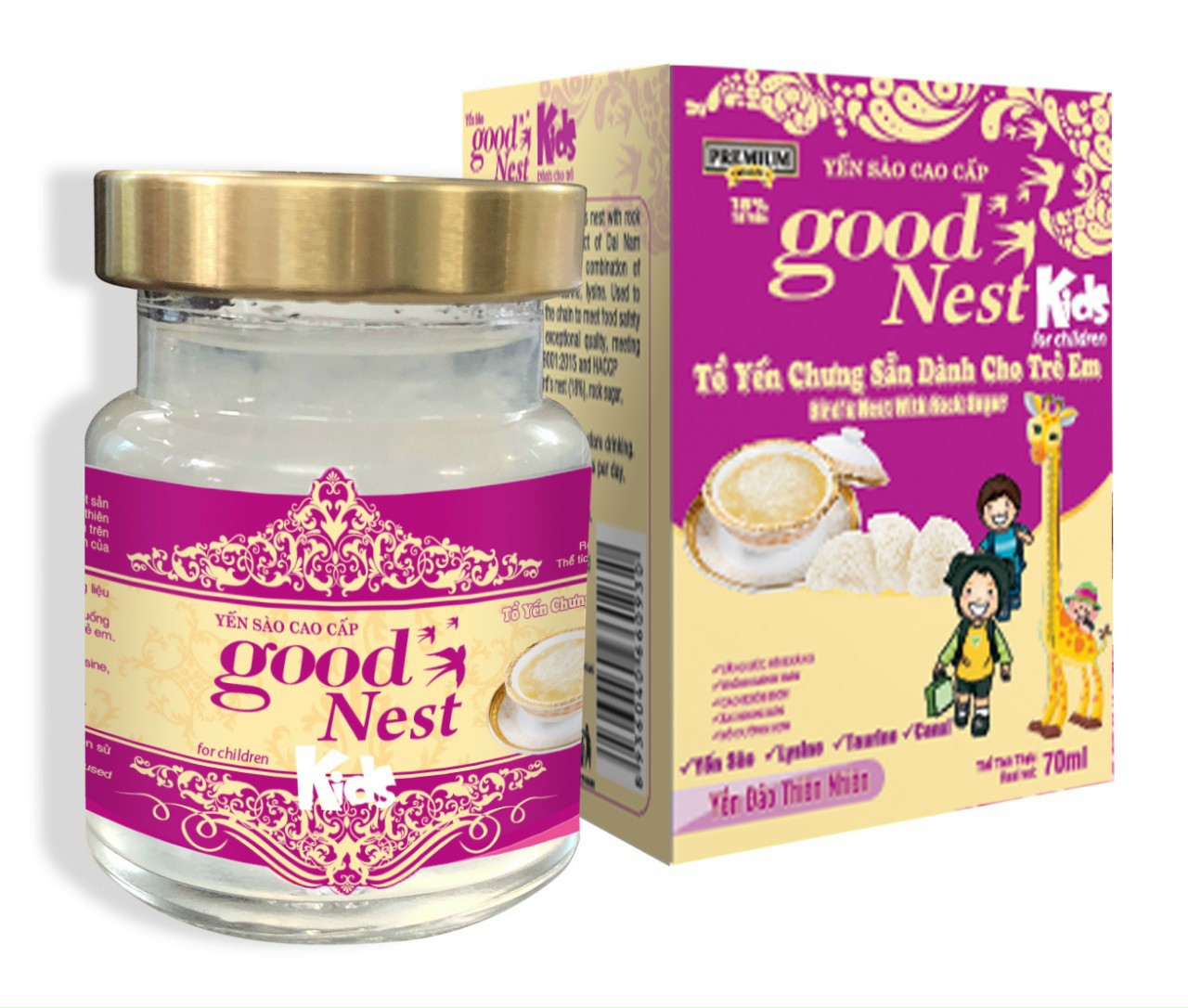 yến sào goodnest kids lọ 70ml dành cho bé 18% yến