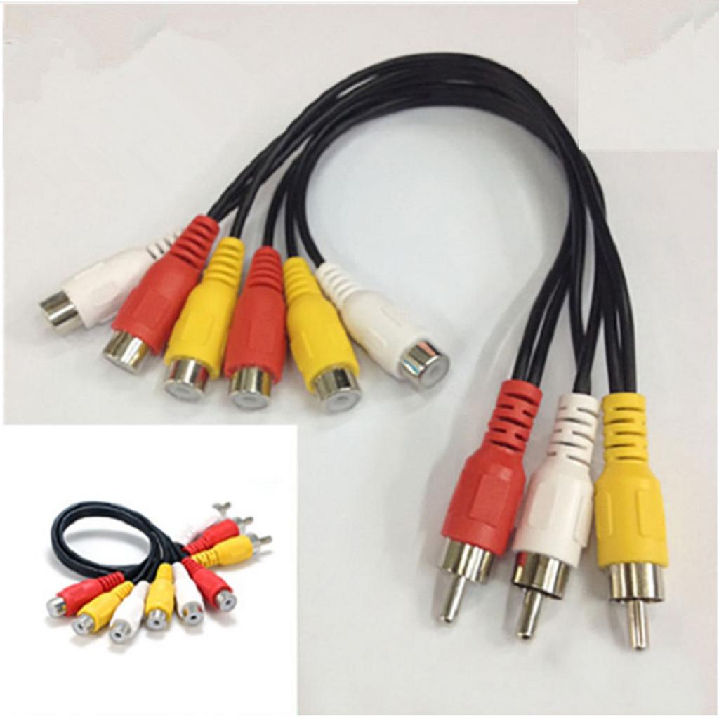Female RCA to 3RCA Cable Male Jack Splitter Adapter Cable forTV DVD Player