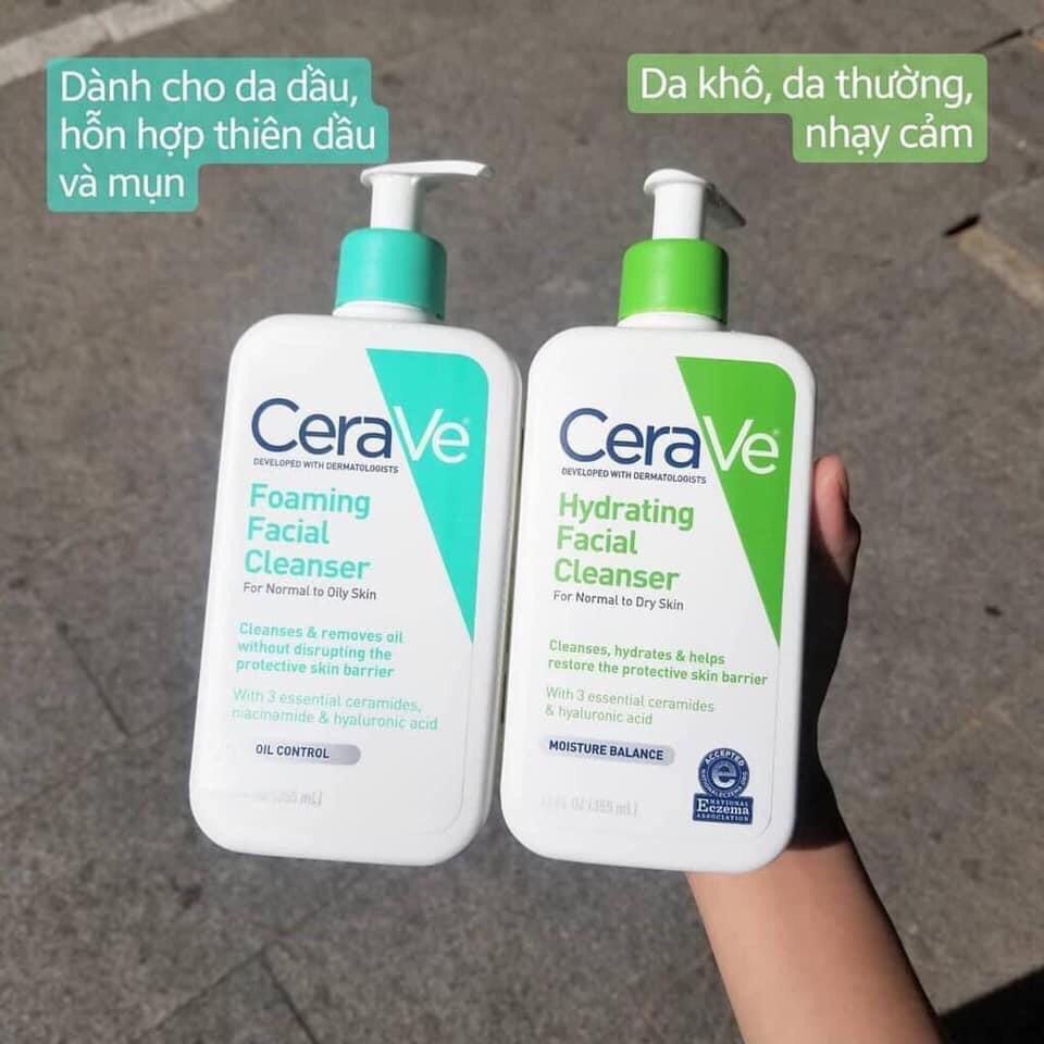 Sữa rửa mặt Cerave dành cho da dầu mụn da khô và da thường 236ml