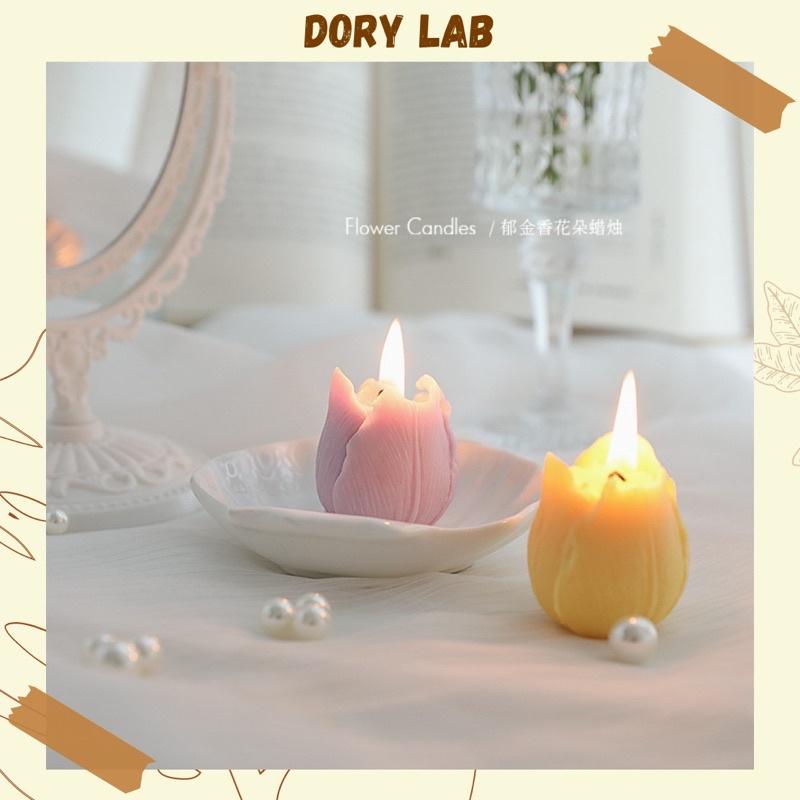 Nến Thơm Hoa Tulip Hàn Quốc Không Khói, Phụ Kiện Decor - Dory Lab