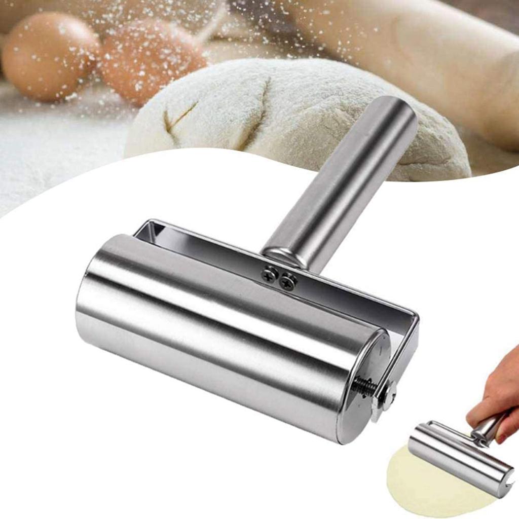 Smooth Stainless Steel Rolling Pin Pastry and Pizza  Baker Roller Metal Kitchen Utensils Great for Baking , Pizza, Pie, Pastries, Pasta