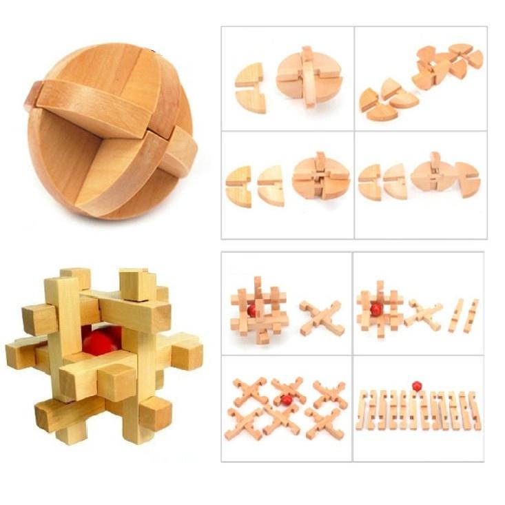 Bộ Đồ Chơi Khóa Khổng Minh Khóa Lỗ Ban 09 Món Thách Thức Mọi Lứa Tuổi