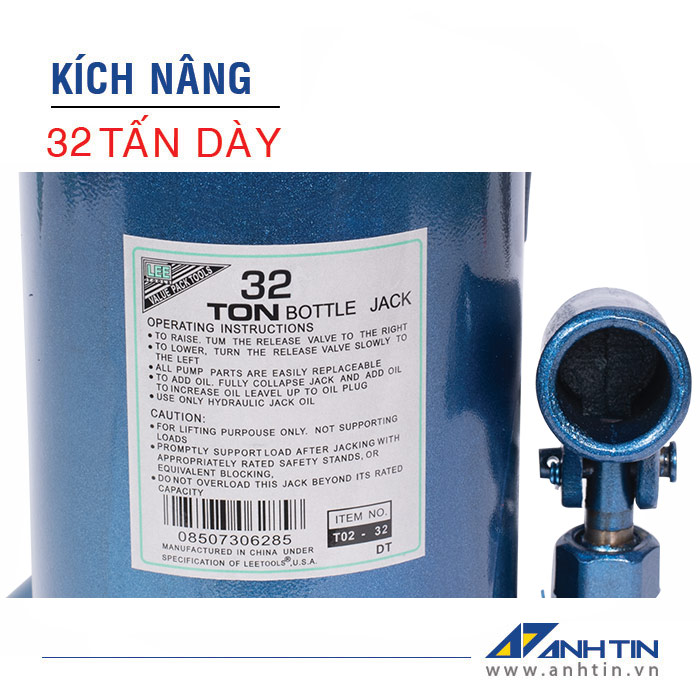 Con đội 32 tấn dày | Kích nâng xe ô tô xe tải | Kích thủy lực | 32 tấn dày | Chiều cao nâng 195mm