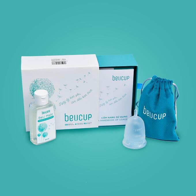 Bộ cốc nguyệt san BeU Cup chuẩn FDA Hoa Kỳ kèm gel vệ sinh cốc - xóa tan nỗi lo ngày &quot;đèn đỏ&quot;