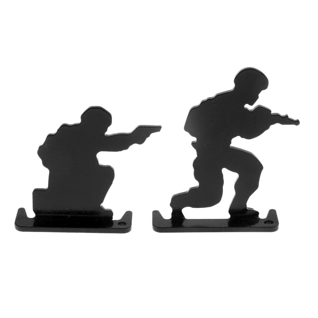 4pcs Metal Shooting Targets Plinking Target Mini Soldiers Silhouette Targets