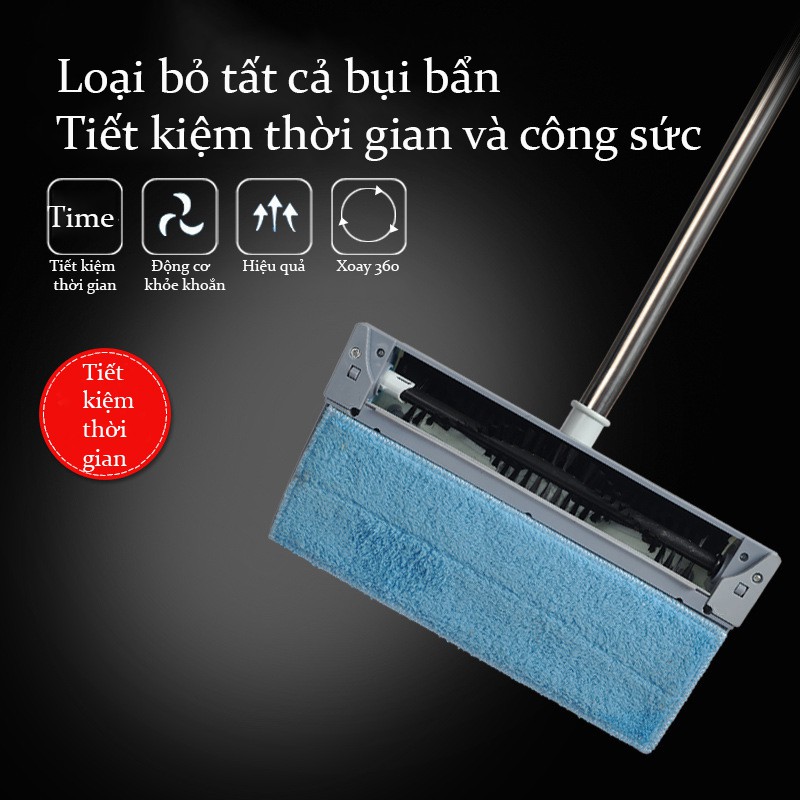 Cây lau nhà hút bụi thông minh thế hệ mới 3 trong 1 , (quét-lau- hút bụi ) xoay 360 độ