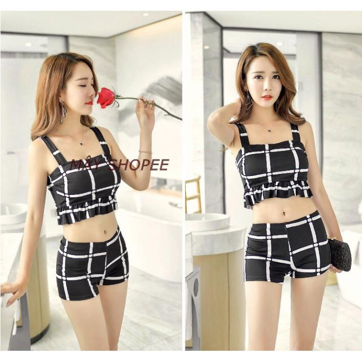 freeship Đồ Bơi 2 Mảnh Kèm Váy Ren AT054 (Bikini Đồ Bơi)