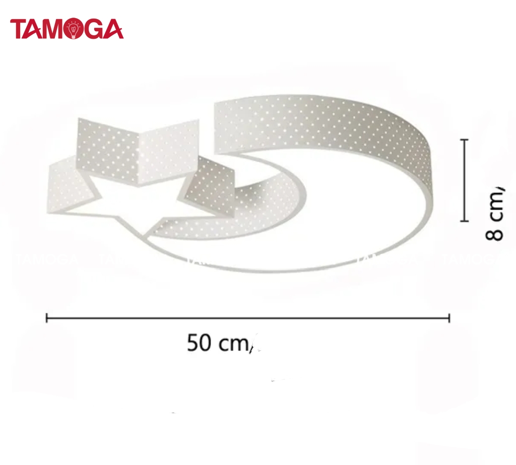 Đèn trần trang trí hình trăng sao TAMOGA RUBYS 8324+ Tặng kèm khiển