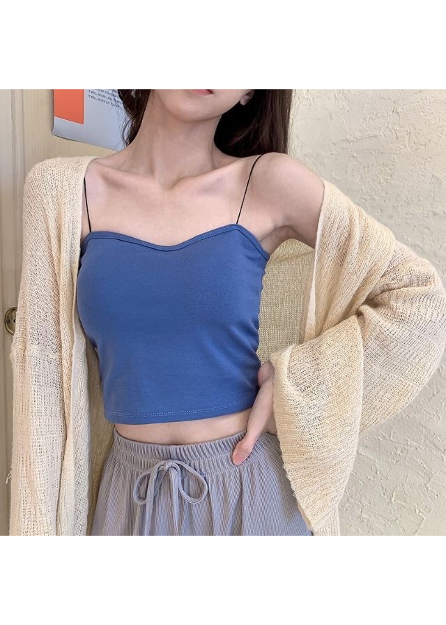 Áo croptop có mút ngực dây sợi bún siêu mảnh