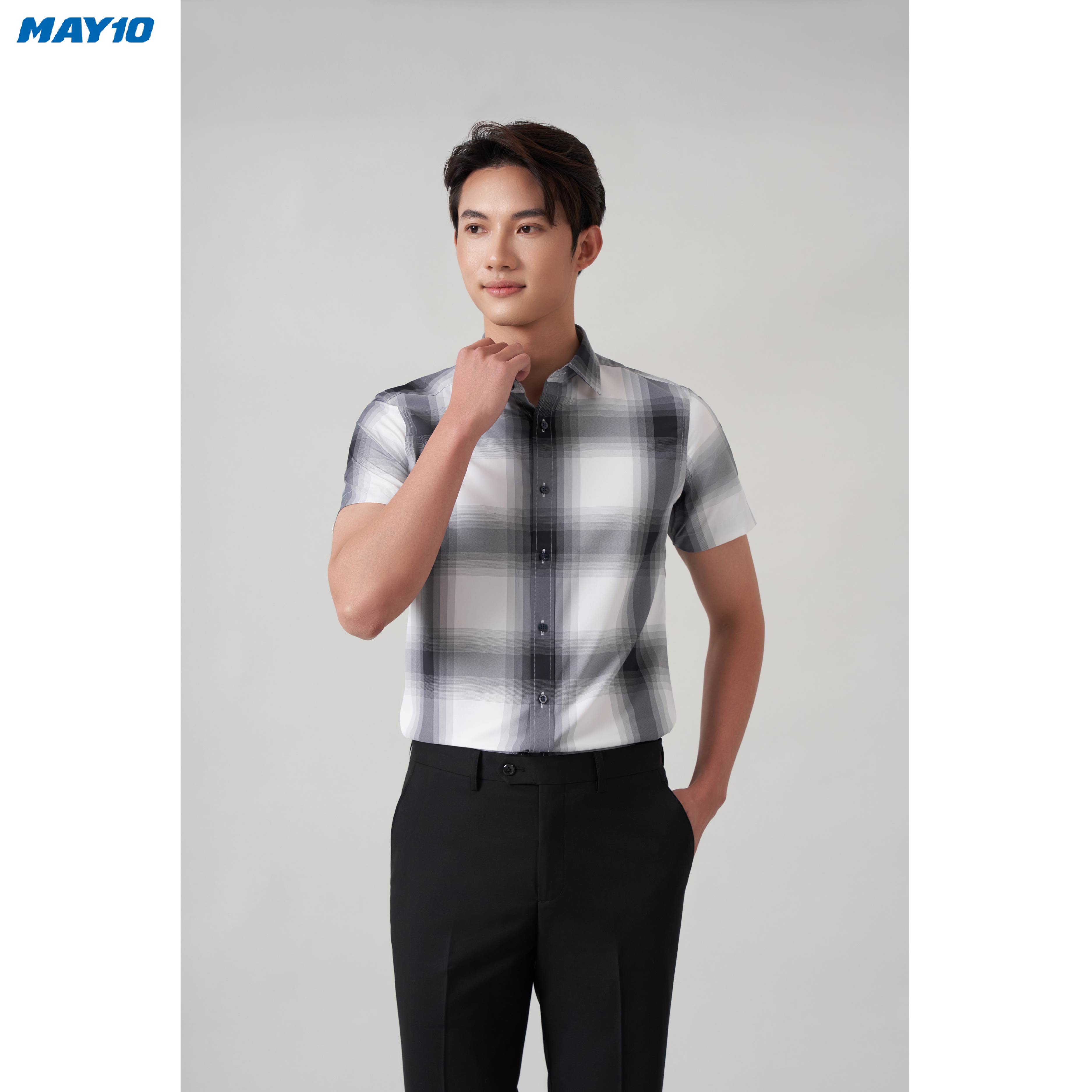 Áo sơ mi nam cộc tay May 10 dáng SlimrFit mã 010122187 1TT