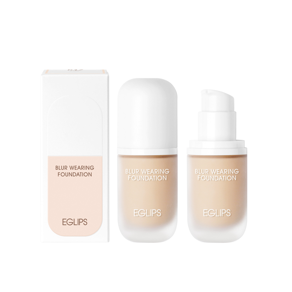 Kem nền Eglips Blur Wearing Foundation (SPF30/ PA++) 30ml (Semi-Matte) Cung cấp độ ẩm Tạo hiệu ứng chống nắng + Tặng Cọ rửa mặt Hàn quốc