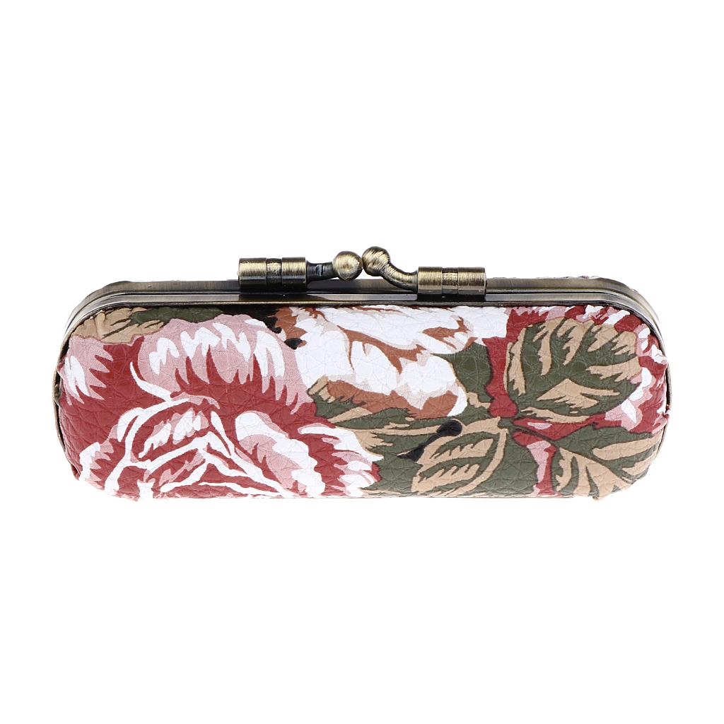 Makeup Holder Lipstick Case PU Leather Lip Balm Storage Box with Mirror for Purse Handbag Travel