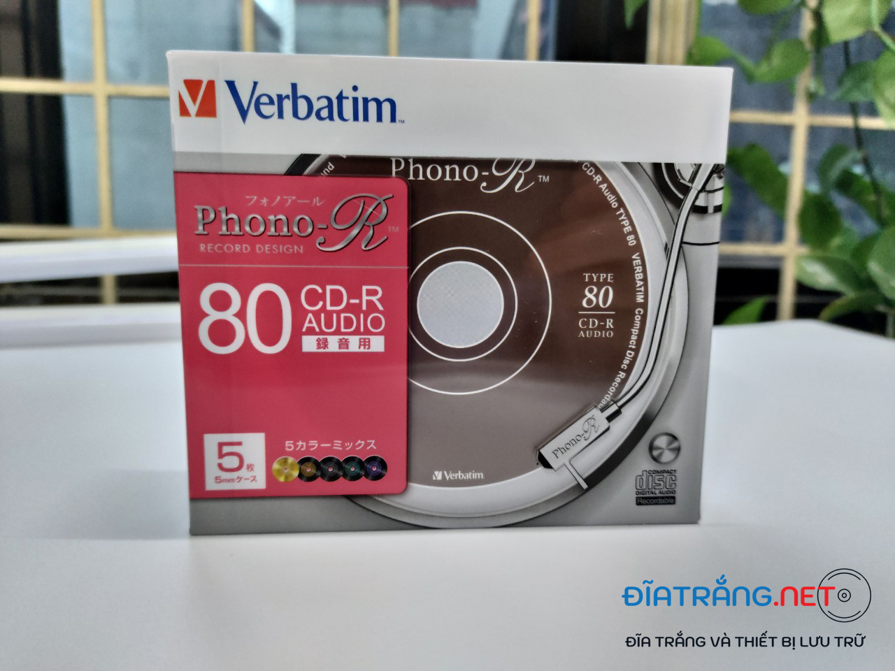 Đĩa trắng CD-R Verbatim Phono 700MB (Lốc 5 chiếc có vỏ) - Hàng chính hãng