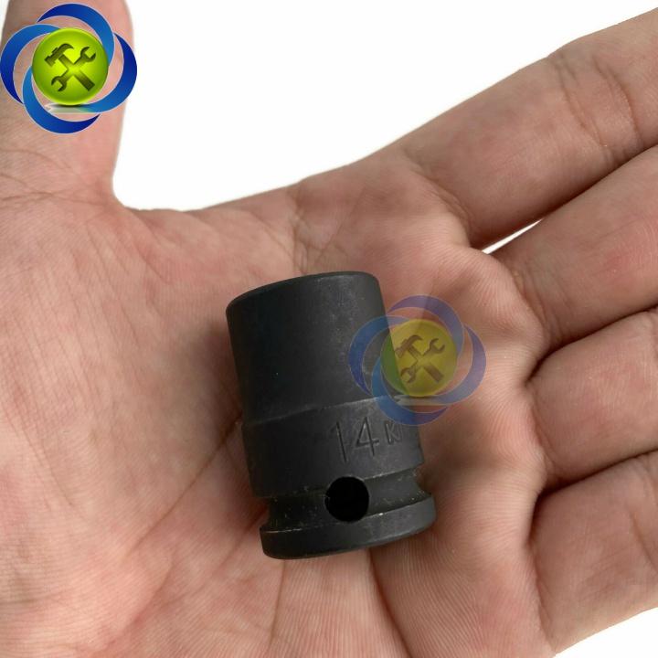 Tuýp 14mm 3/8 Kingtony 353514M loại ngắn 6 cạnh màu đen