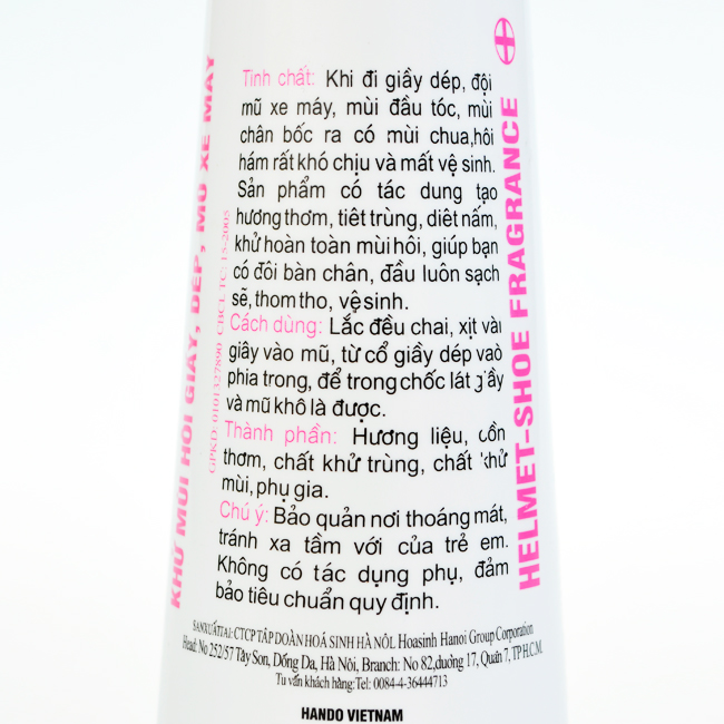 Chai xịt khử mùi hôi chân hôi giày Hando 120ml hương Quế