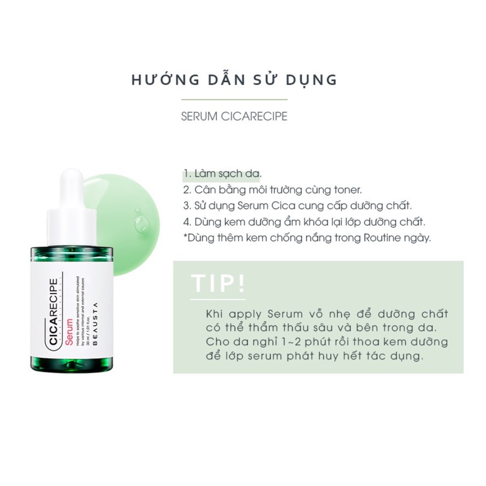Tinh Chất Chăm Sóc Da Chiết Xuất Rau Má Beausta Cicarecipe Serum 30ml