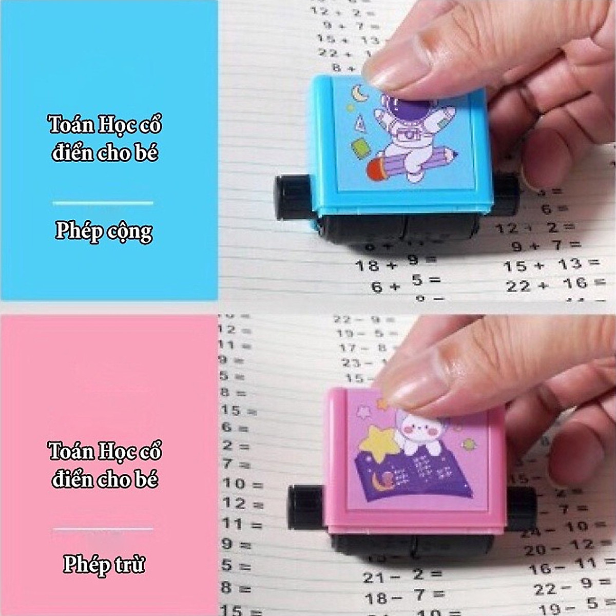Máy In Mini Con Lăn Tạo Phép Tính Cộng, Trừ, Nhân, Chia Đơn Giản - Ra Bài Tập Toán Cho Các Bé Tiểu Học (Tặng kèm lọ mực)