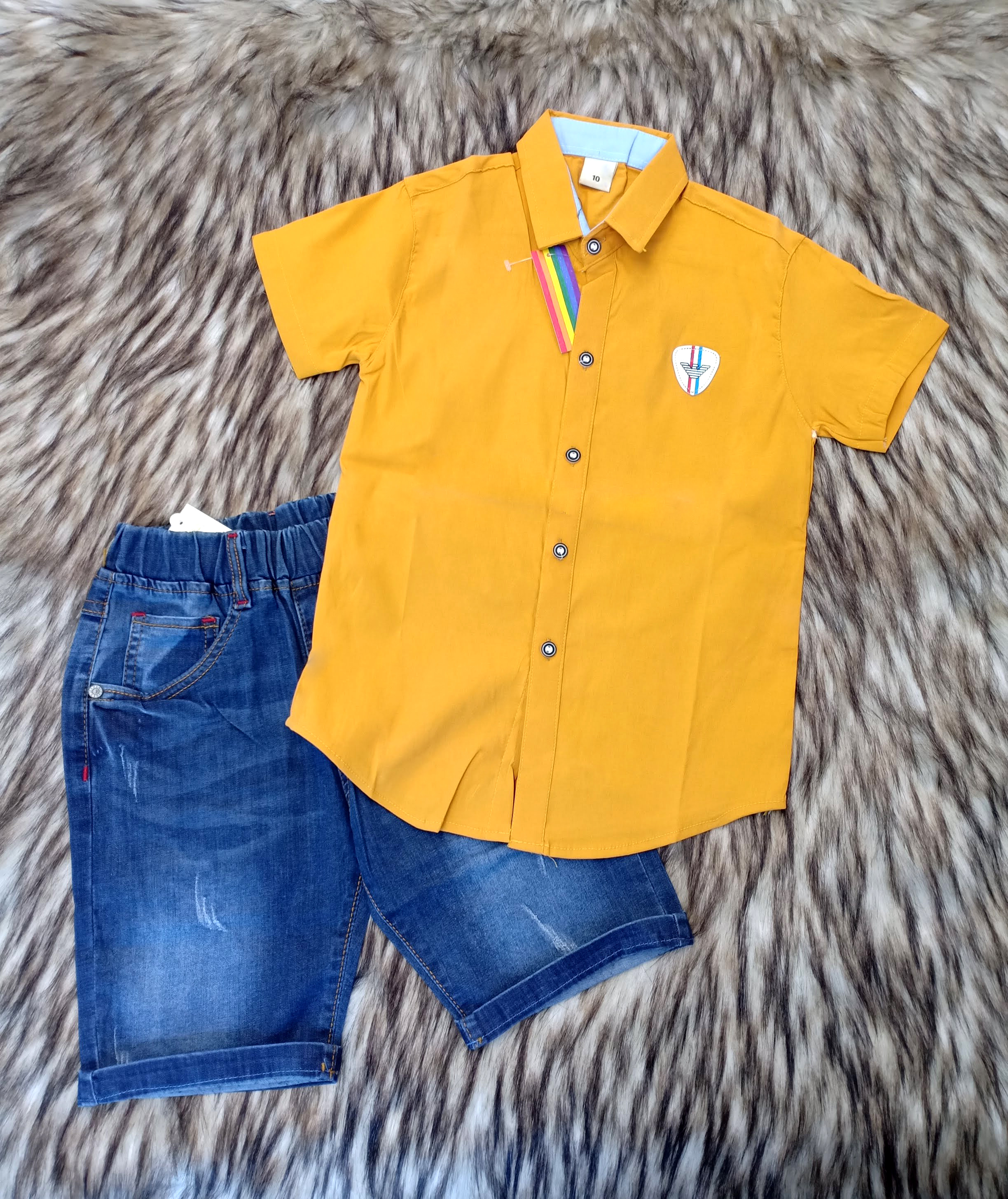 Set sơmi và quần jeans co giãn cao cấp