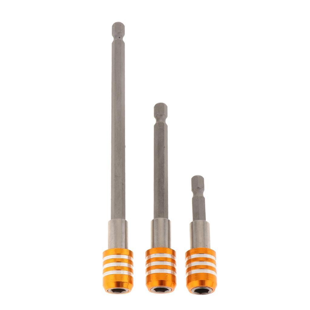 3Pcs 1/4 Screwdriver Extension Quick Release Hex Shank Holder Drill Bits
