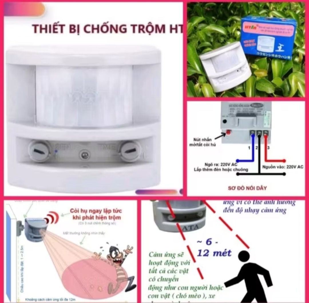 THIẾT BỊ SIÊU BÁO ĐỘNG CHỐNG TRỘM HỒNG NGOẠI HT1A CAO CẤP GIÚP BẢO VỆ TÀI SẢN NGÔI NHÀ BẠN AN TOÀN