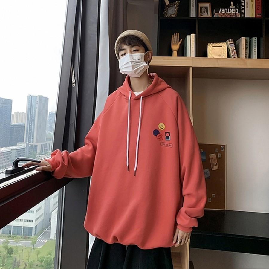 Áo mũ Hoodie Unisex MonsterX Smile form rộng 5 màu nỉ bông cặp đôi nam nữ Oversize Ulzzang thu đông