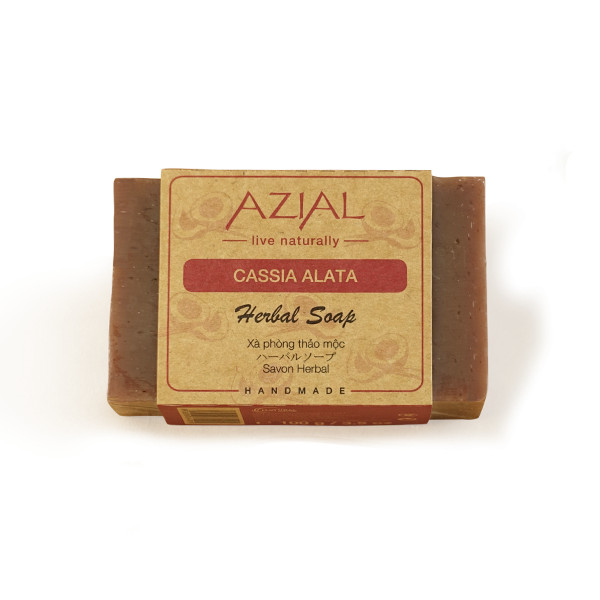 Xà Phòng Tắm Thảo Mộc 100% Thiên Nhiên AZIAL Cassia Alata Herbal Soap 100g, xà bông cục hương thơm Bạc Hà sảng khoái, phù hợp mọi loại da