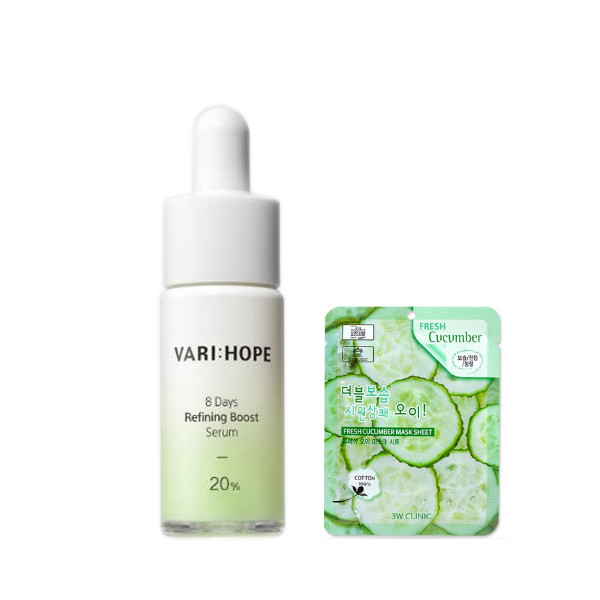 Serum Tẩy Da Chết, Dưỡng Da Căn Bóng Vari:hope 8 Days Refining Boost 15ml Tặng 1 Mặt Nạ 3W Clinic