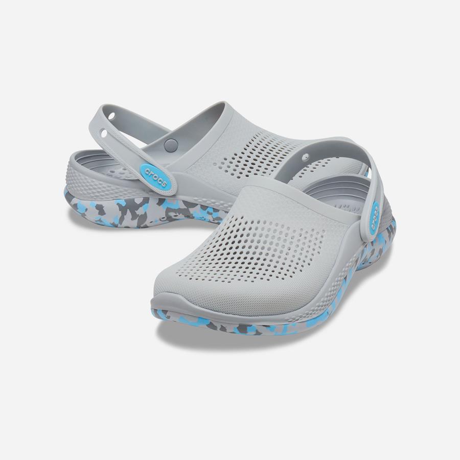 Giày lười unisex Crocs FW LiteRide 360 Clog U Marbled LGy/Oxgn - 207634-0ZU
