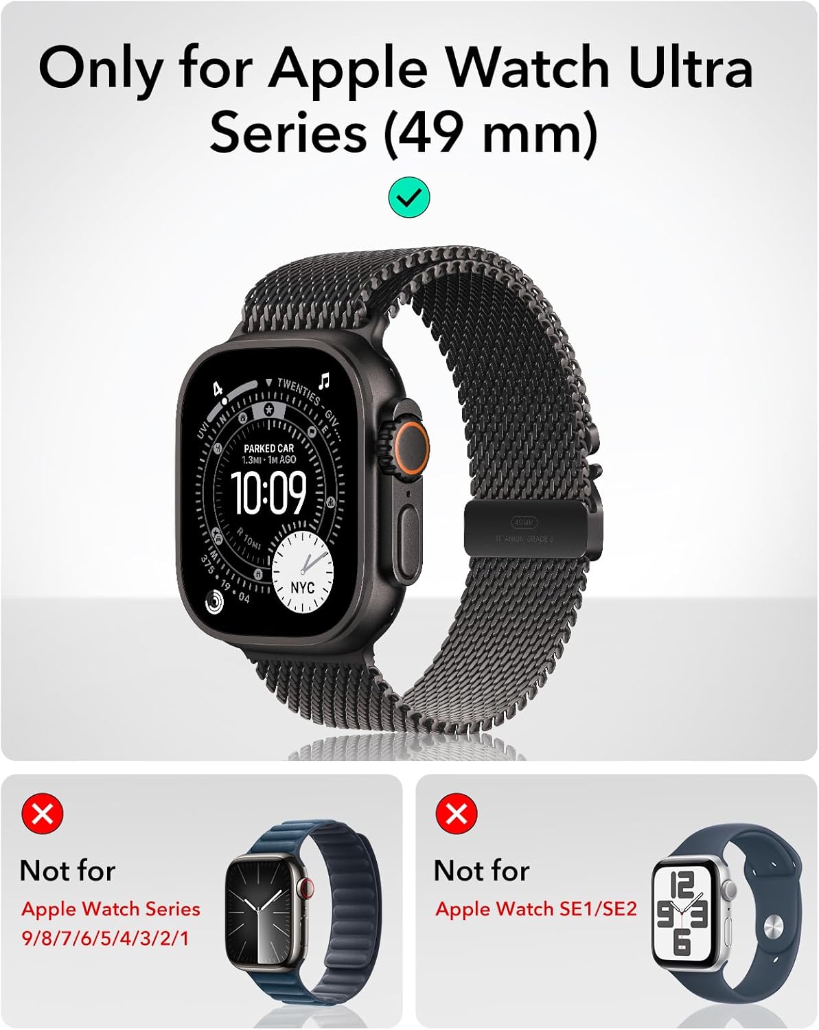 Kính Cường Lực Viền Kim Loại cho Apple Watch Ultra 3 49mm ESR Armorite Screen Protector – Hàng Chính Hãng