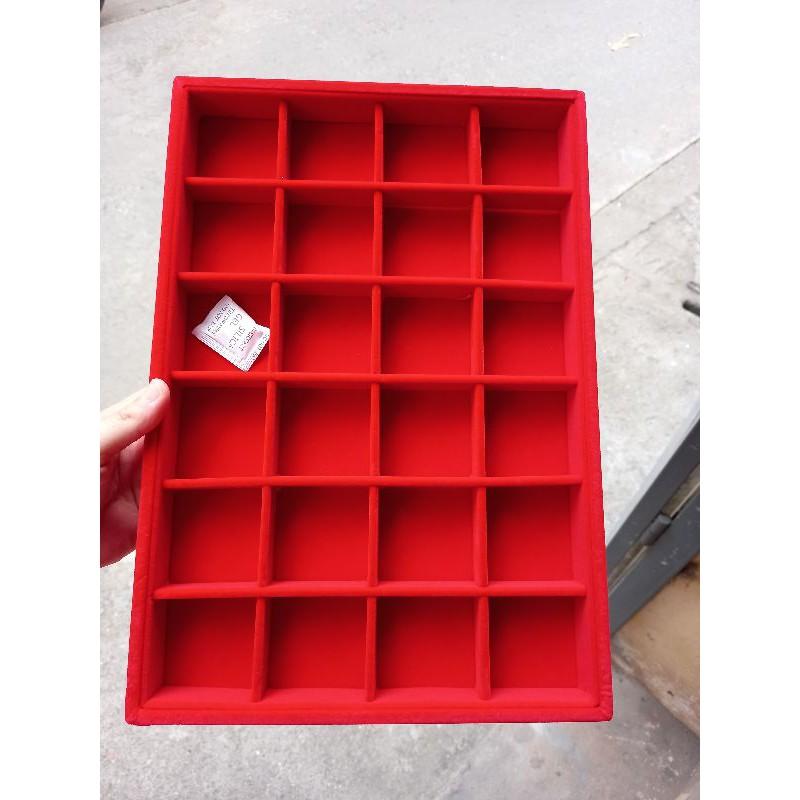 Khay 24 Ô, 24 Ngăn Đựng Charm, hạt... Chất Liệu Nhung Cao Cấp Đẹp, Sang Trọng