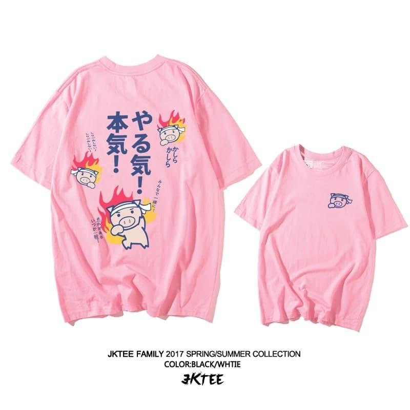 Áo Thun Nam Nữ Tay Lỡ Nam Nữ Unisex HOẠT HÌNH PIG