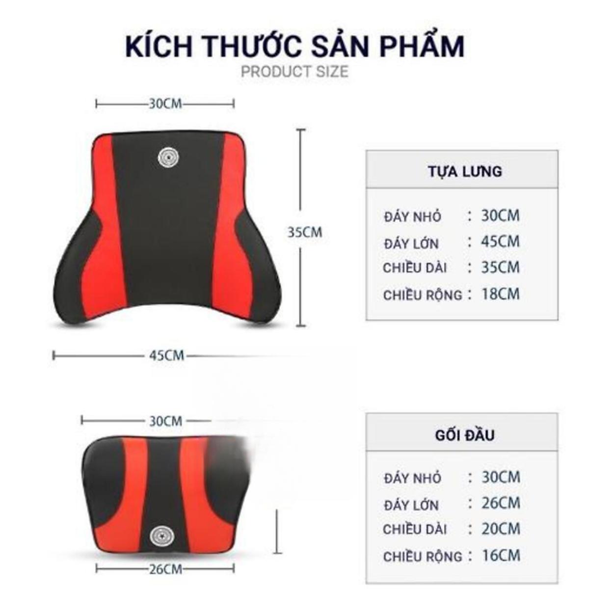 Bộ Gối Tựa Đầu, Tựa Lưng Ô Tô 100% Cao Su Non Đặc Biệt Bọc Da Cao Cấp - SIÊU ÊM, SIÊU ĐÀN HỒI - Hàng Nhập Khẩu - kem