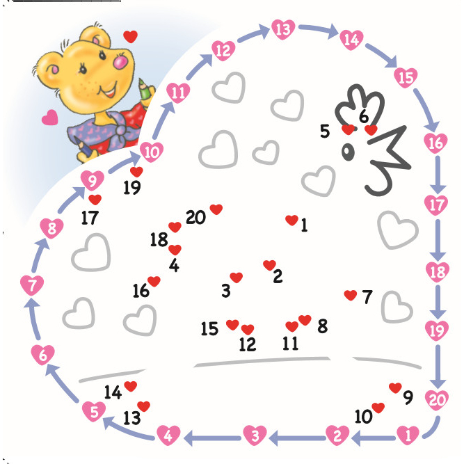 Sách - Bộ 4 cuốn Nối Số Tô Màu - Bé học đếm từ 1 đến 10 Heart to heart - ndbooks