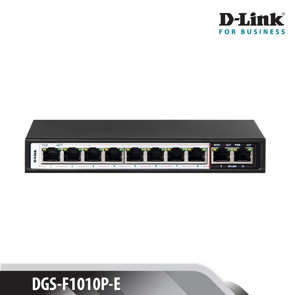 Switch Gigabit PoE 10 cổng D-Link DGS-F1010P - Hàng Chính Hãng