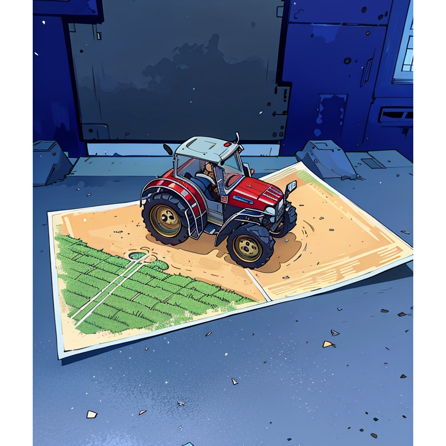H36- Thiệp 3D Xe Máy Cày Đỏ – Red Tractor Pop Up Card Viethands Giftshop