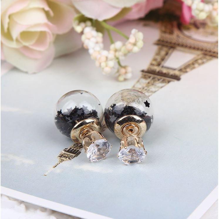 Bông tai thủy tinh cao cấp zircon i08
