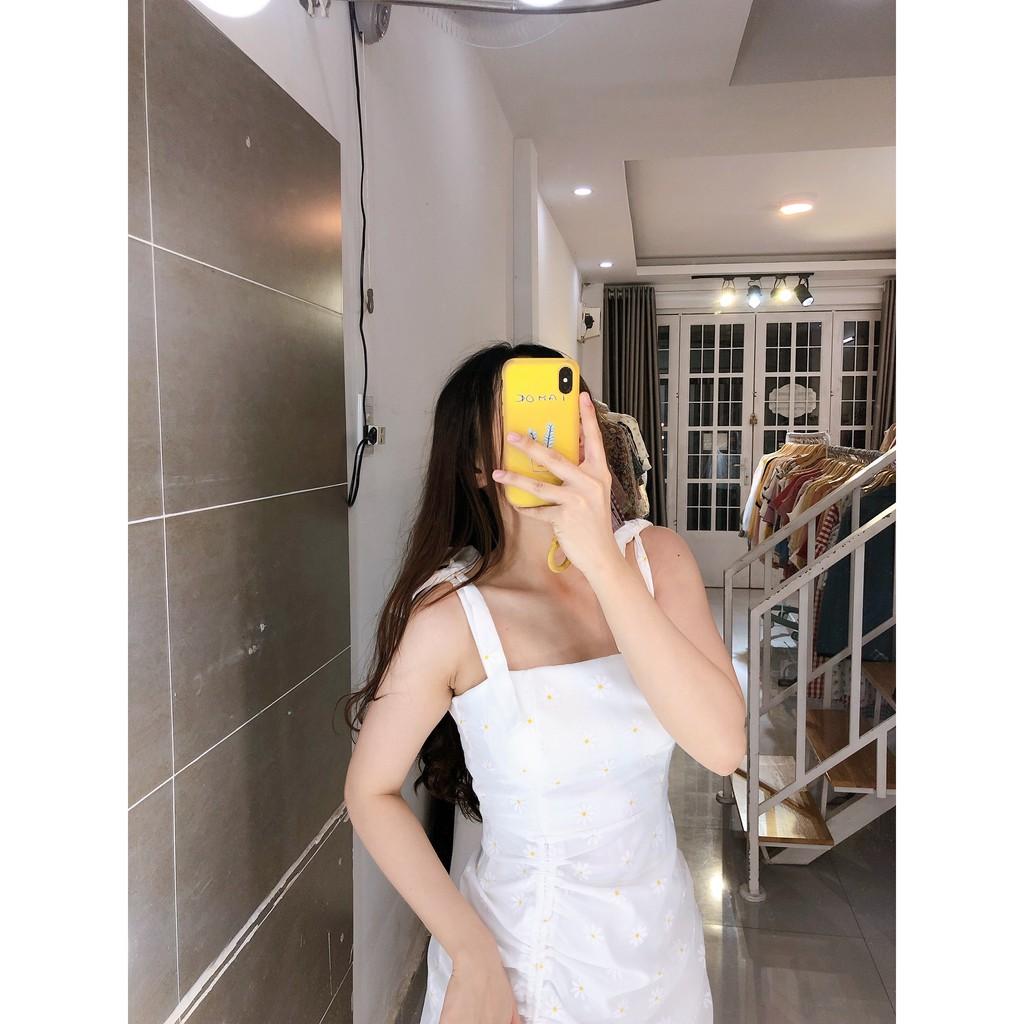 WHITE DAISY DRESS - ĐẦM HOA CÚC RÚT ĐÙI