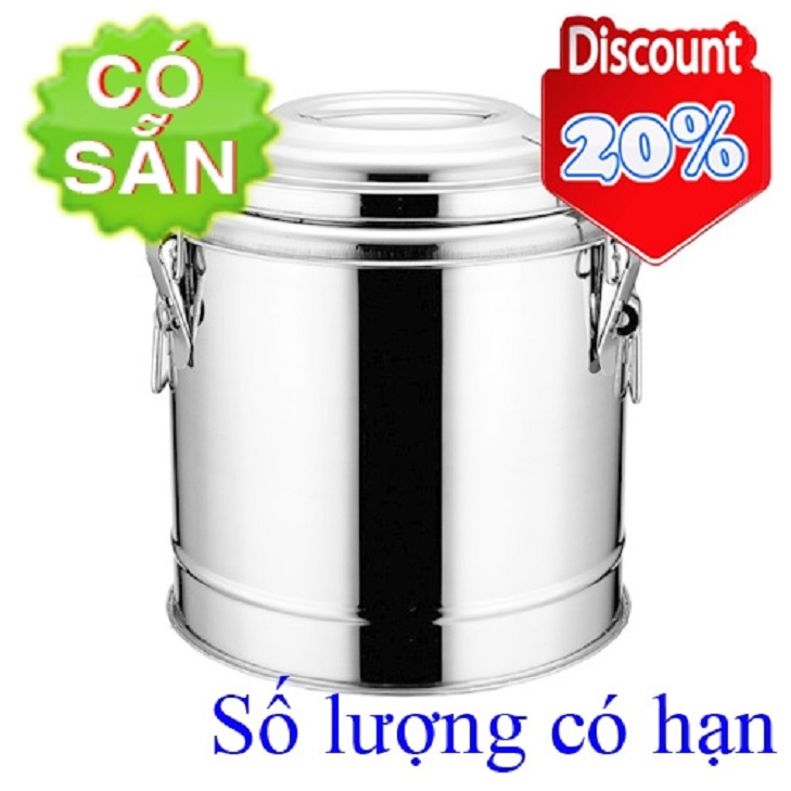Bình Ủ Trà 3 Lớp Cách Nhiệt Inox 304 Không Vòi Dung Tích 20 Lít Cao Cấp
