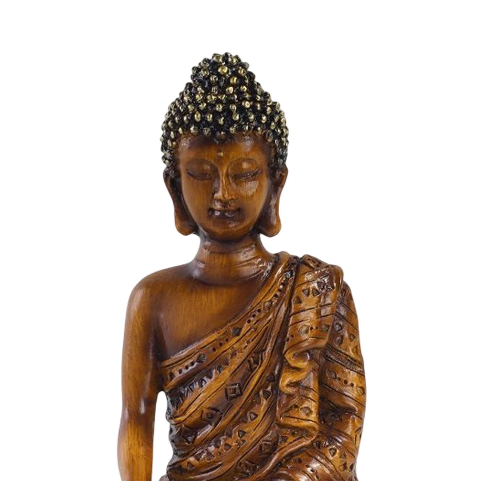 Resin Buddha Statue Thailand Buddha Figurine for Living Room Garden Tabletop