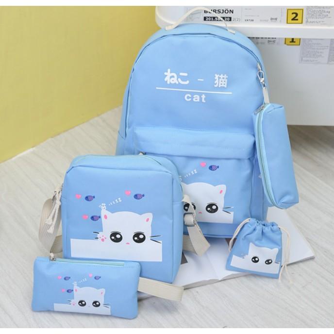 BỘ 5 MÓN BALO MÈO CUTE - HÀNG NHẬP CAO CẤP