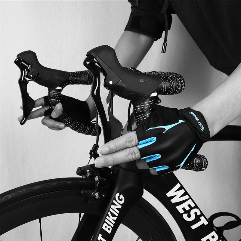 Găng Tay WEST BIKING Hở Ngón Cho Người Đi Xe Đạp Có Miếng Đệm Gel Chống Sốc Sử Dụng Được Cho Cả Nam Và Nữ