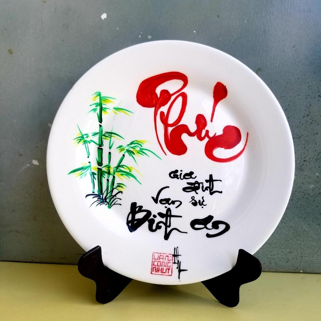 Tranh đĩa chữ PHÚC. Quà tặng mừng tân gia, khai trương, sinh nhật. Quà mừng thọ ông bà,cha mẹ. Quà tết. Tranh trang trí
